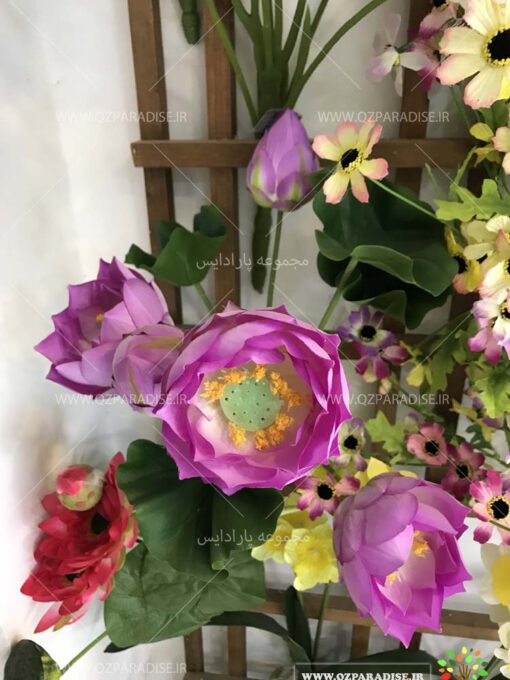 گل-مصنوعی-بوته-گلدار-گیاهان-پخش-مستقیم-مجموعه-پارادایس-کیفت بالا -رنگ بنفش