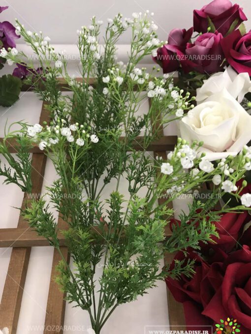 گل-مصنوعی-بوته-گلدار-گیاهان-پخش-مستقیم-مجموعه-پارادایس-کیفت بالا -رنگ سفید