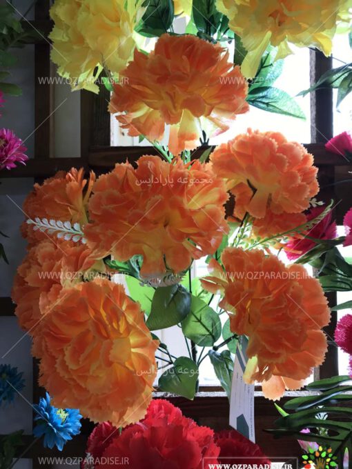 گل-مصنوعی-بوته-گلدار-گیاهان-پخش-مستقیم-مجموعه-پارادایس-کیفت بالا -رنگ نارنجی