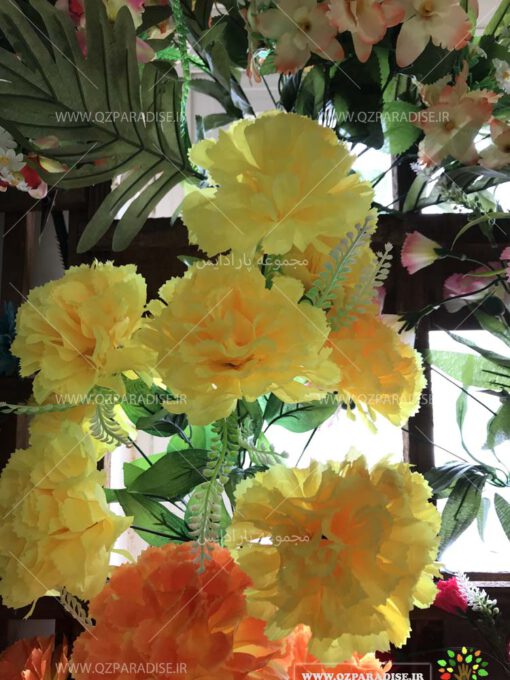 گل-مصنوعی-بوته-گلدار-گیاهان-پخش-مستقیم-مجموعه-پارادایس-کیفت بالا -رنگ زرد