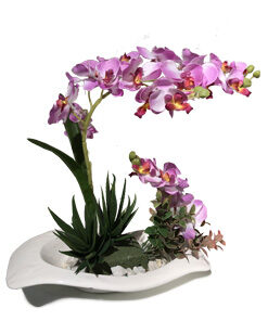 گل مصنوعی با گلدان