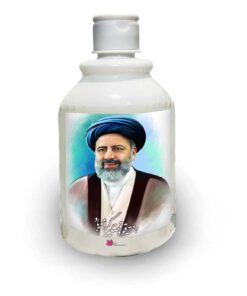 تبلیغات انتخاباتی ابراهیم رئیسی 1400 بر روی محلول ضدعفونی کننده